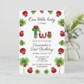 Ladybug alfabet letter Kinder 2e verjaardag Kaart (Staand voorkant)