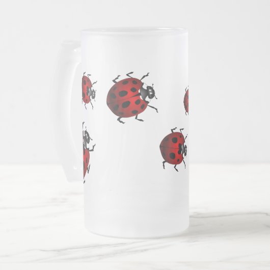 Ladybug Art Beer Mok Beer Glass Ladybug Cups (Voorkant links)