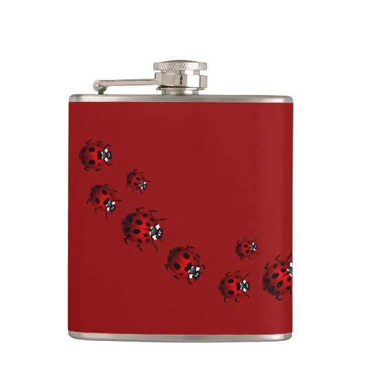 Ladybug Art Flask Custom Ladybug Drink Flask Heupfles (Voorkant)