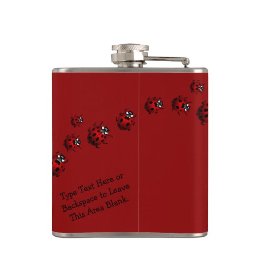 Ladybug Art Flask Custom Ladybug Drink Flask Heupfles (Achterkant)