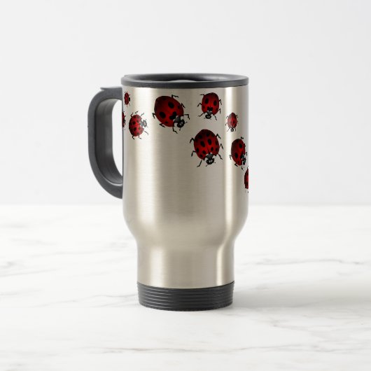Ladybug Art Travel Mug Gifts Ladybug Mokken (Voorkant links)