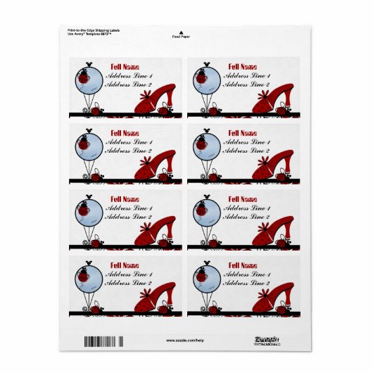 Ladybug Avery Label (Full Sheet)