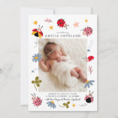 Ladybug Baby Fotogeboorteaankondiging Aankondiging (Voorkant)