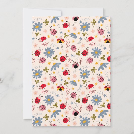 Ladybug Baby Fotogeboorteaankondiging Aankondiging (Achterkant)