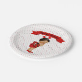 Ladybug Baby Girl White met rode Stippen Papieren Bordje (Gekanteld)