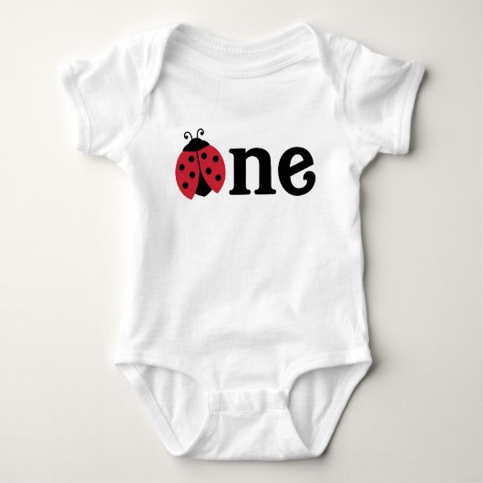 Ladybug Baby Shirt voor Eerste Verjaardagsfeest (Voorkant)