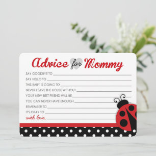 Ladybug Baby shower Advice Kaarten