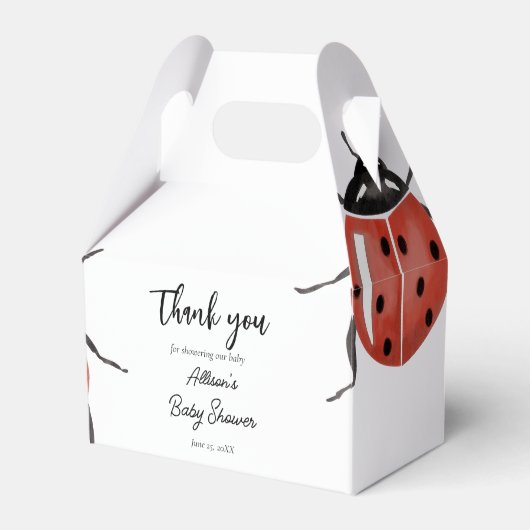 Ladybug-Baby shower Bedankdoosjes (Voorkant Zijde)