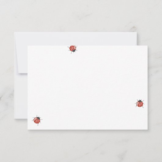 Ladybug-Baby shower Bedankkaart (Achterkant)