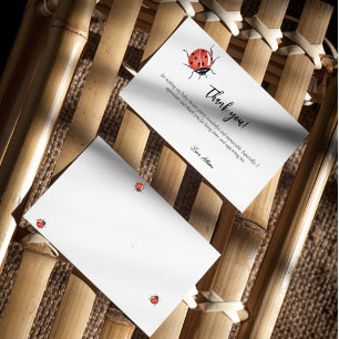 Ladybug-Baby shower Bedankkaart
