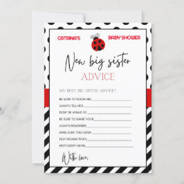 Ladybug Baby shower - bewerkbare naam, 5x7 Kaart