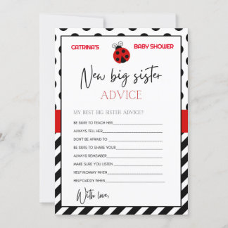 Ladybug Baby shower - bewerkbare naam, 5x7 Kaart