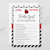 Ladybug Baby shower - bewerkbare naam, 5x7 Kaart (Voorkant / Achterkant)