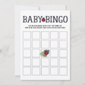 Ladybug Baby shower Bingo Kaart (Voorkant)