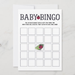 Ladybug Baby shower Bingo Kaart