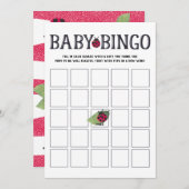 Ladybug Baby shower Bingo Kaart (Voorkant / Achterkant)