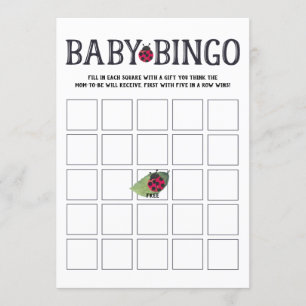 Ladybug Baby shower Bingo Kaart