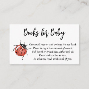Ladybug Baby shower Boek Aanvraag Informatiekaartje