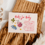 Ladybug Baby shower Boek Aanvraag Informatiekaartje<br><div class="desc">Schattigee lieveheersbeestje thema baby shower boek aanvraag kaart met illustratie van het insect en wilde bloemen. De kaart vraagt gasten om een nieuw of gebruikt kinderboek mee te nemen in plaats van een kaart.</div>