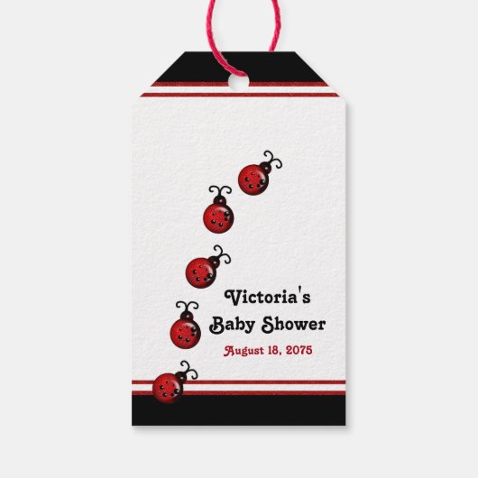 Ladybug-Baby shower Cadeaulabel (Achterkant)