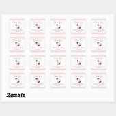 Ladybug Baby shower Dank u Stickers (roze) (Vel)