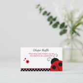 Ladybug Baby shower Diaper Raffle Enclosure Card Informatiekaartje (Staand voorkant)