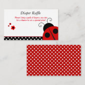 Ladybug Baby shower Diaper Raffle Enclosure Card Informatiekaartje (Voorkant / Achterkant)