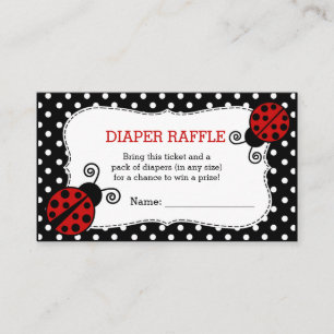 Ladybug Baby shower Diaper Raffle Ticket Informatiekaartje