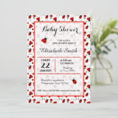 Ladybug Baby shower Girl Birthday Party Kaart (Staand voorkant)