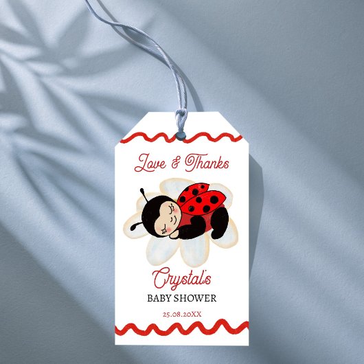 Ladybug baby shower gunst cadeaulabel