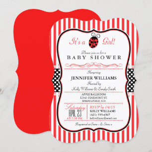 Ladybug Baby shower Invitation Kaart