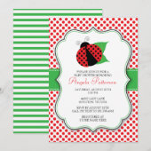 Ladybug Baby shower Invitation Kaart (Voorkant / Achterkant)