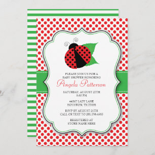 Ladybug Baby shower Invitation Kaart