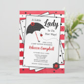 Ladybug Baby shower Invitation Kaart (Staand voorkant)