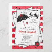 Ladybug Baby shower Invitation Kaart (Voorkant / Achterkant)