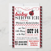 Ladybug Baby shower Invitation Kaart (Voorkant)