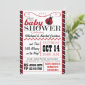 Ladybug Baby shower Invitation Kaart (Staand voorkant)