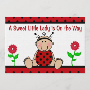 Ladybug Baby shower Invitation Kaart