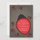 Ladybug Baby shower Invitation Kaart (Achterkant)