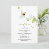 Ladybug Baby shower Invitation Kaart (Staand voorkant)