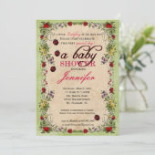 Ladybug Baby shower Invitation Kaart (Staand voorkant)