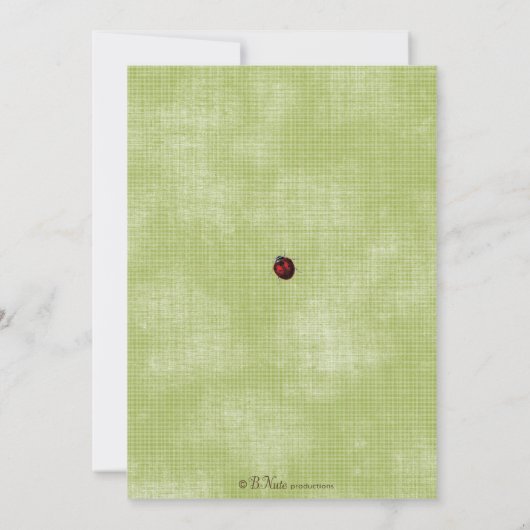 Ladybug Baby shower Invitation Kaart (Achterkant)