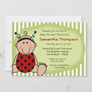 Ladybug Baby shower Invitation Kaart