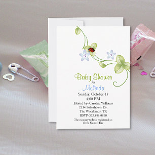Ladybug Baby shower Invitation Kaart