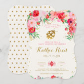 Ladybug Baby shower Invitation Kaart (Voorkant / Achterkant)