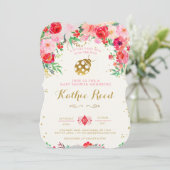 Ladybug Baby shower Invitation Kaart (Staand voorkant)