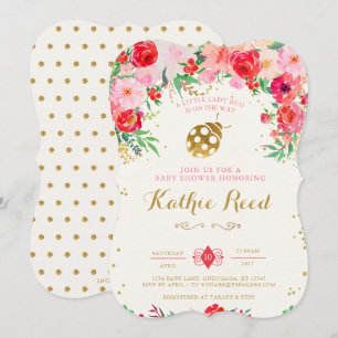 Ladybug Baby shower Invitation Kaart