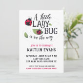 Ladybug Baby shower Invitation Kaart (Staand voorkant)