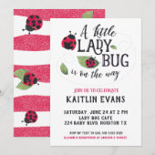 Ladybug Baby shower Invitation Kaart (Voorkant / Achterkant)
