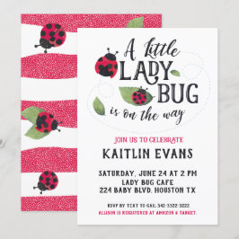 Ladybug Baby shower Invitation Kaart